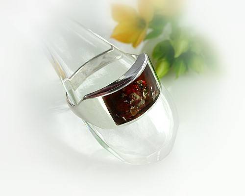 Bernsteinschmuck - Bernsteinring Silber-925 (7C) Bernsteinschmuck - Bernsteinring Silber-925 (7C)