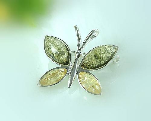 Bernsteinschmuck - Brosche Silber-925 (7H)
