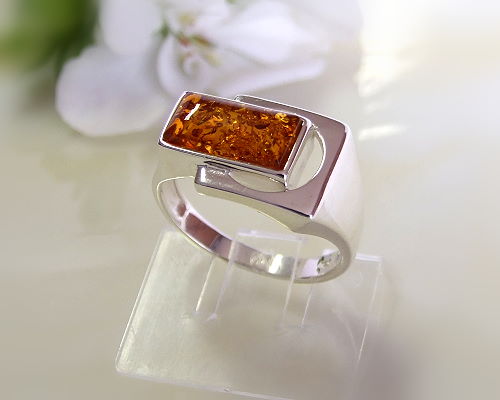 Bernsteinschmuck - Bernsteinring Silber-925  (9S)
