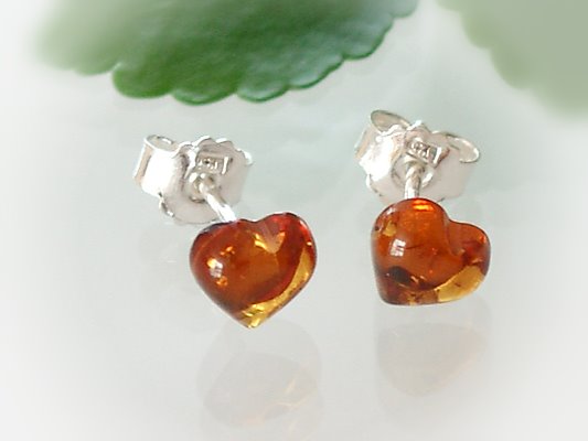 +Bernsteinschmuck - Ohrstecker  Silber-925  (BD75)