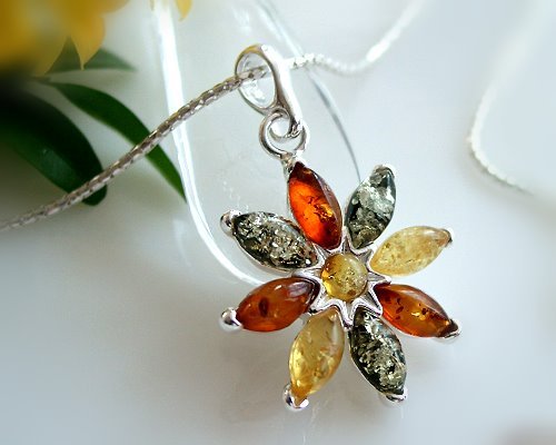 Bernsteinschmuck - Bernstein-Anh&auml;nger Silber-925 (BI25)