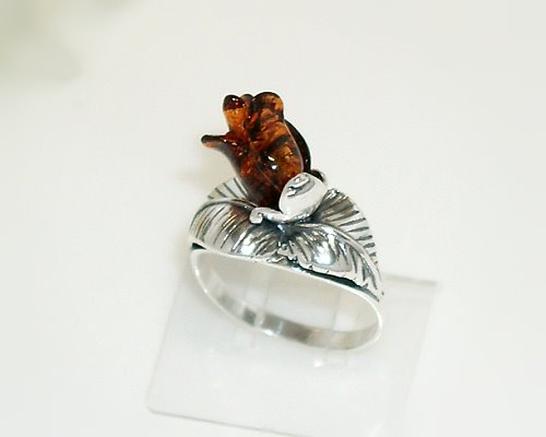 Bernsteinschmuck - Bernsteinring  Silber-925 (BN99)