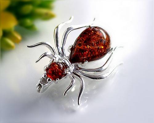 Bernsteinschmuck - Brosche Silber-925 (BO01)