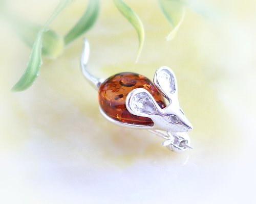 .Bernsteinschmuck - Bernstein-Brosche Silber-925 (BO81) .Bernsteinschmuck - Bernstein-Brosche Silber-925 (BO81)