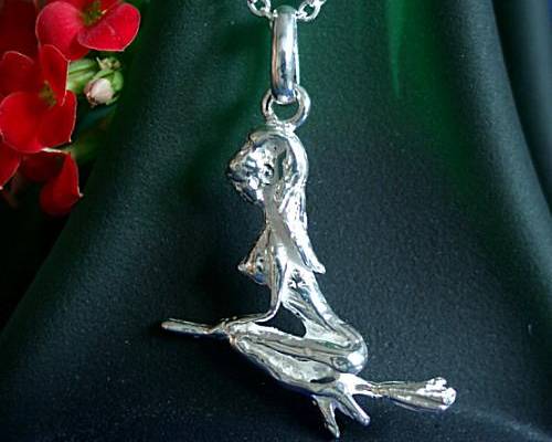.Drachen / Mystik - Anhänger Hexe Silber-925 (BS) .Drachen / Mystik - Anhänger Hexe Silber-925 (BS)