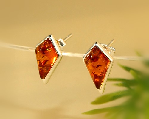 +Bernsteinschmuck - Bernstein-Ohrstecker Silber 925 (CB21)