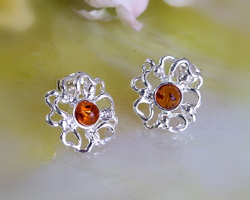 +Bernsteinschmuck - Ohrstecker Silber-925 (CB69) +Bernsteinschmuck - Ohrstecker Silber-925 (CB69)