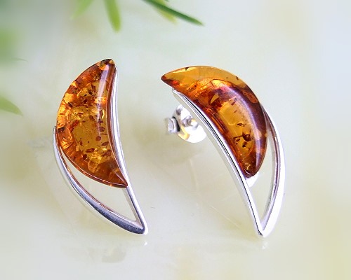 Bernsteinschmuck - Ohrstecker  Silber-925  (CB75)