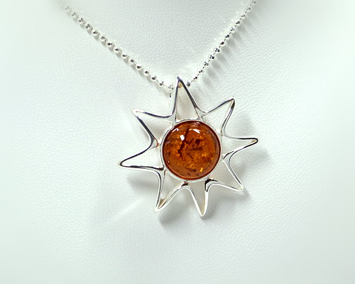 +Bernsteinschmuck - Bernstein-Anh�nger Silber-925  (CF93)