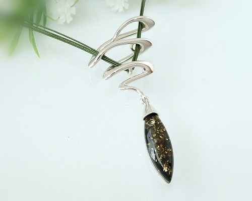 Bernsteinschmuck - Bernstein-Collier 45 cm Silber-925  (CR41)_