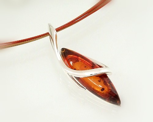 Bernsteinschmuck - Bernstein-Collier 45 cm Silber-925  (CR53)_