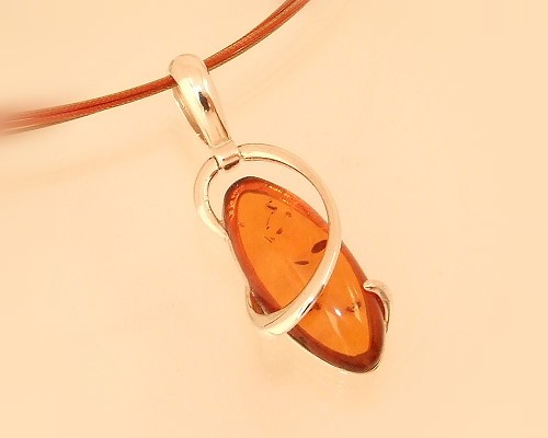 Bernsteinschmuck - Bernstein-Collier 45 cm Silber-925  (CR62)_