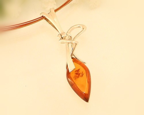 Bernsteinschmuck - Bernstein-Collier 45 cm Silber-925  (CR65)_