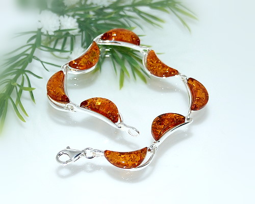 Bernsteinschmuck - Bernsteinarmband Silber 925  (CT77)
