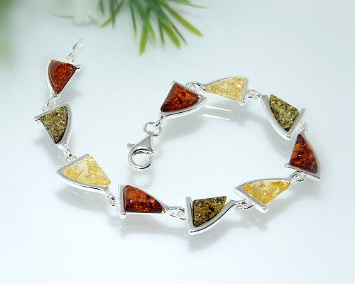 Bernsteinschmuck - Bernsteinarmband Silber 925  (CT80)