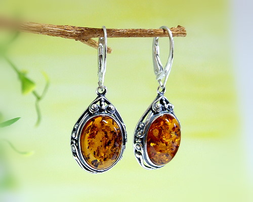 Bernsteinschmuck - Bernstein-Ohrh�nger Silber-925  (EA19)