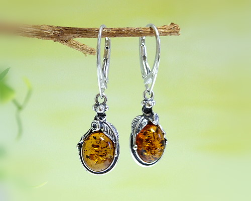Bernsteinschmuck - Bernstein-Ohrh�nger Silber-925  (EA24)