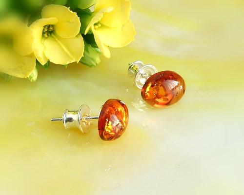 Bernsteinschmuck - Ohrstecker  Silber-925  (ED10)