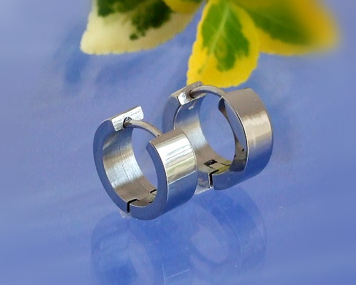 Edelstahlschmuck - Klapp-Creolen  (ES67)