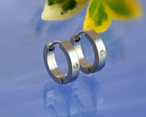 Edelstahlschmuck - Klapp-Creolen  (ES70)