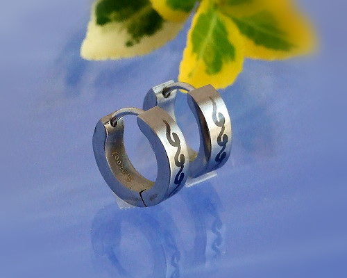 Edelstahlschmuck - Klapp-Creolen  (ES71)