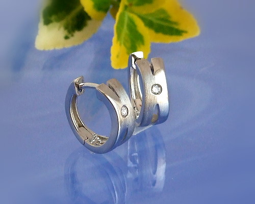 Edelstahlschmuck - Klapp-Creolen  (ES72)