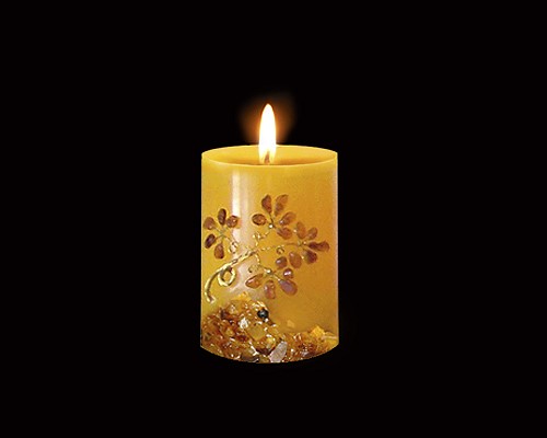 Geschenkartikel - Kerze mit Bernstein (HS60)_