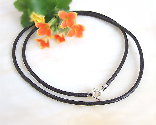 Silberschmuck - Lederband, schwarz  50 cm (KC22)