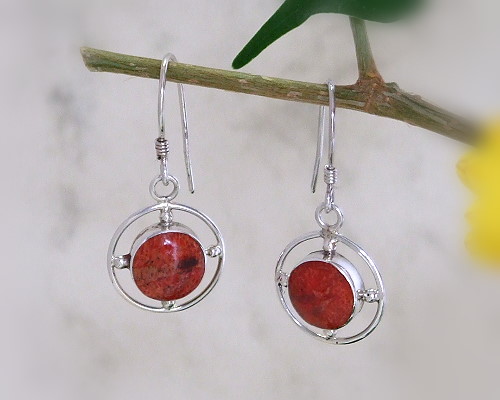 Silberschmuck - Ohrh�nger m. Schaumkoralle Silber-925 (KL06)_