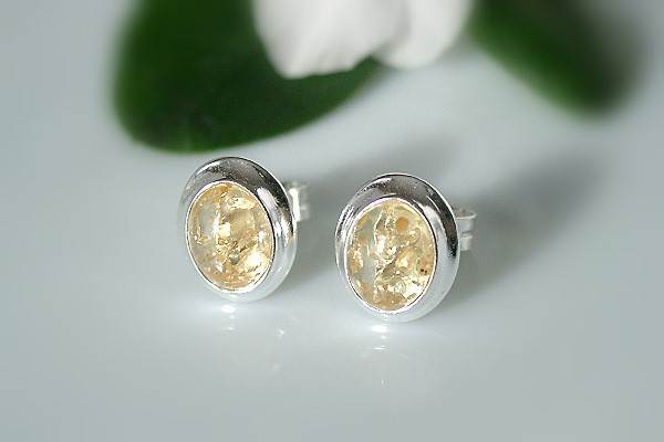 Bernsteinschmuck - Bernsteinohrstecker Silber-925  (L3)