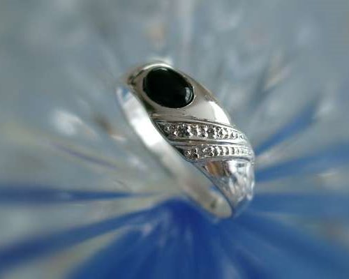 Onyxschmuck - Damenring Silber 925 (PJ) Onyxschmuck - Damenring Silber 925 (PJ)
