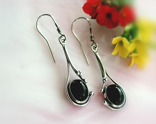 Onyxschmuck - Ohrhänger mit Onyx Silber-925 (SE03) Onyxschmuck - Ohrhänger mit Onyx Silber-925 (SE03)