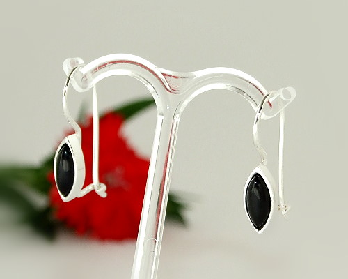 Onyxschmuck - Onyxohrhänger Silber-925 (SE38) Onyxschmuck - Onyxohrhänger Silber-925 (SE38)
