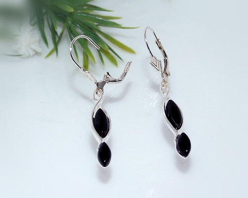 Onyxschmuck - Ohrhänger mit Onyx Silber-925 (SE43) Onyxschmuck - Ohrhänger mit Onyx Silber-925 (SE43)