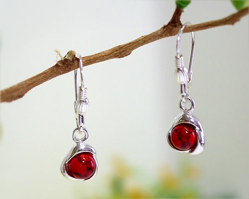 Silberschmuck - Ohrh�nger mit Schmuckstein Silber-925 (SM23)