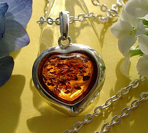 +Bernsteinschmuck - Bernstein-Anh�nger Silber-925 (ZC)