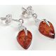 Bernstein Ohrstecker Silber 925 Ohrringe cognac braun Sterlingsilber  ED247