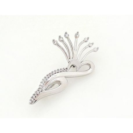 Brosche Silber 925 Schmetterling Zirkonia weiß SN34