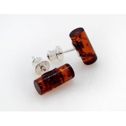 Bernstein Ohrstecker Silber 925 Ohrringe braun Sterlingsilber ED267