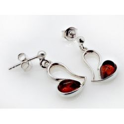 Bernstein Ohrstecker Silber 925 Ohrringe braun Sterlingsilber ED269