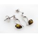 Bernstein Ohrstecker Silber 925 Ohrringe grün Sterlingsilber ED270