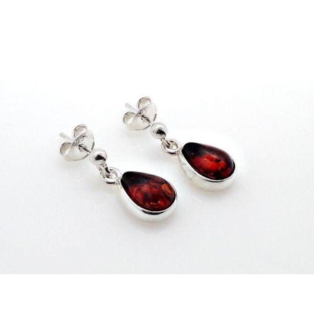 Bernstein Ohrstecker Silber 925 Ohrringe braun Sterlingsilber ED271