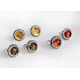 Bernstein Ohrstecker Silber 925 Ohrringe rund Sterlingsilber ed274