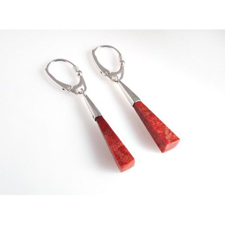 Ohrhänger mit Koralle Silber 925 Silberschmuck kl253