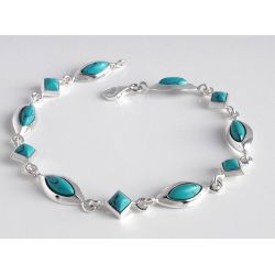 Türkis Armband 20,5 cm Silber-925  gz267