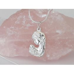Silber Anhänger Maria mit Jesus Silber 925 Devotionalien su393