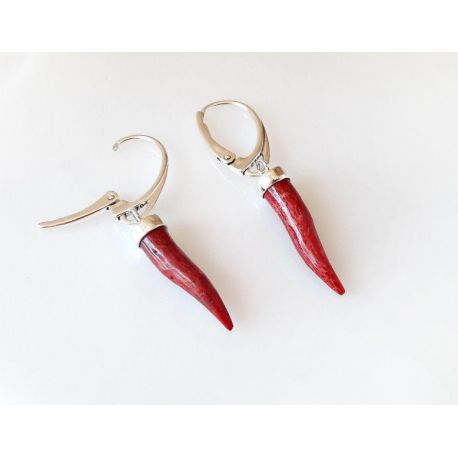 Ohrhänger mit Koralle Silber 925 Silberschmuck kl264