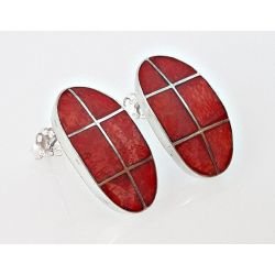 Ohrstecker mit Koralle Silber 925 Silberschmuck kl280