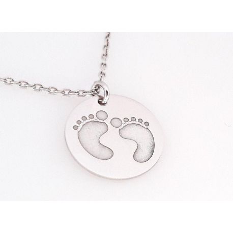 Collier Silber 925 Baby Füße Silberschmuck SD210