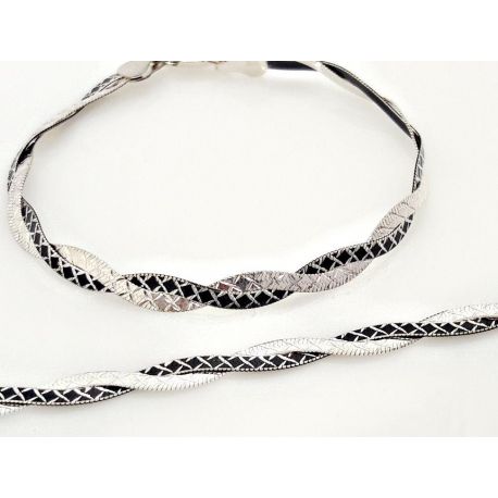 Silber Armband geflochten 18,5 cm Silber 925 Silberschmuck Damen sg198